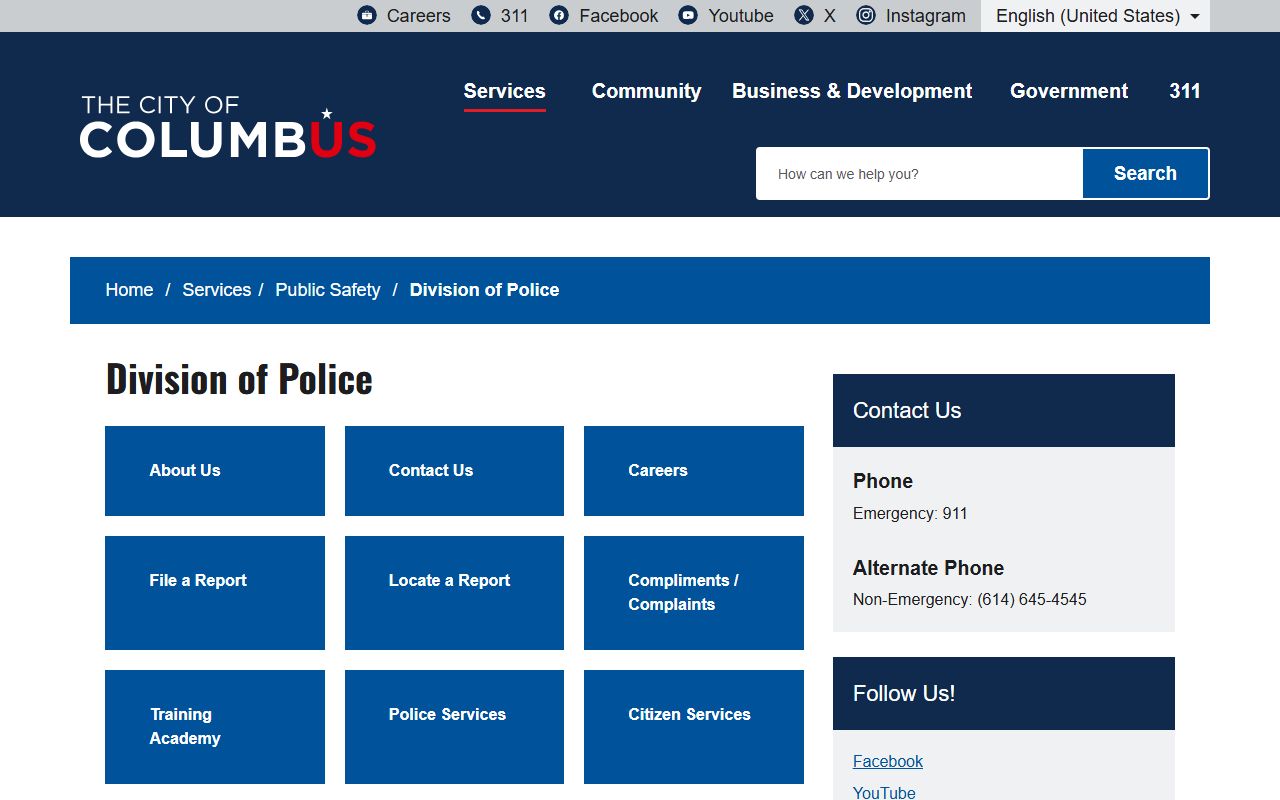 Columbus warrant records Division of Police website