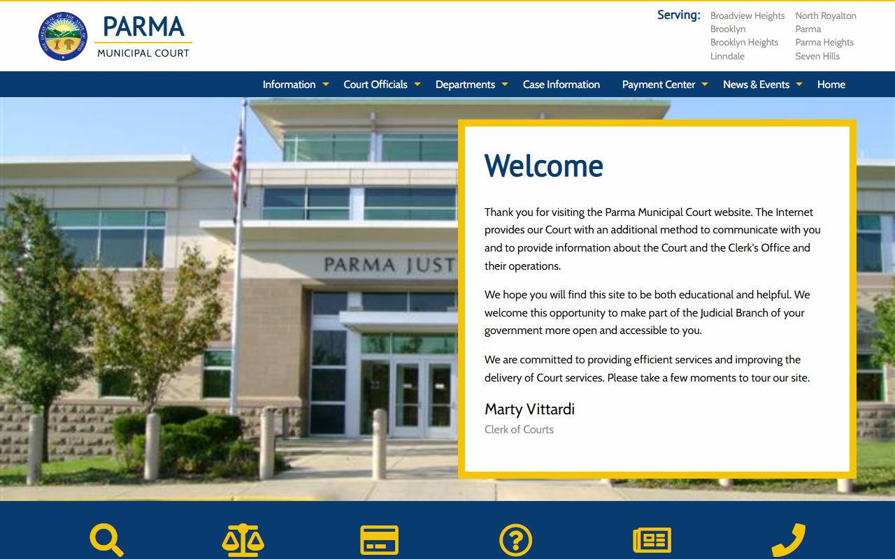 Parma warrant records Municipal Court online portal
