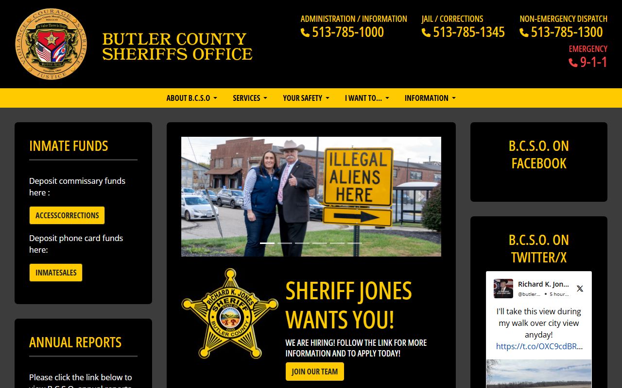 Butler County warrant records sheriff office website