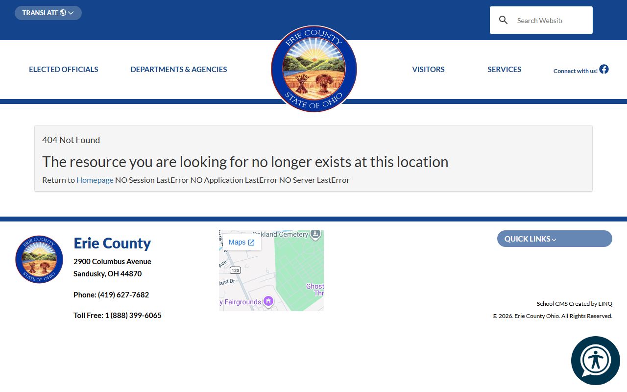Erie County Clerk of Courts for Erie County warrant records