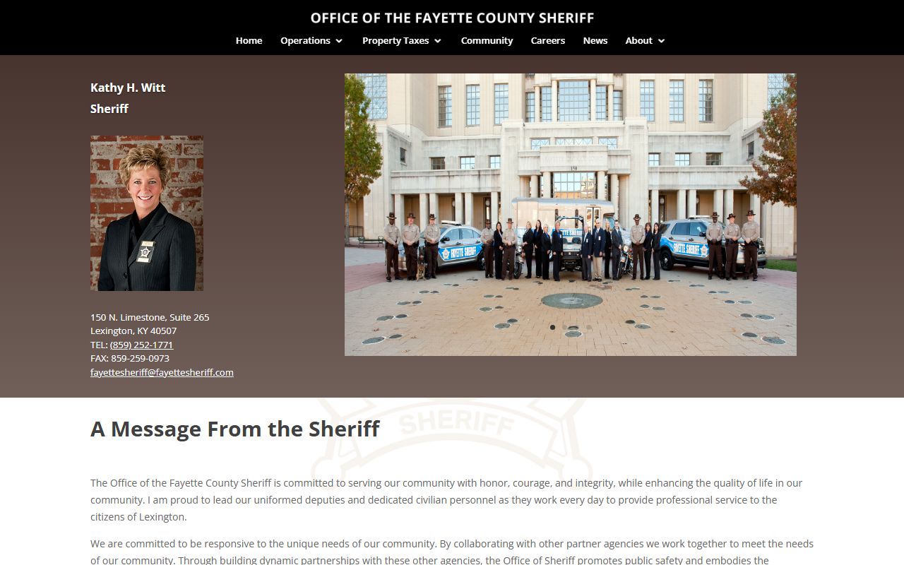 Fayette County Sheriff's Office website showing Most Wanted warrant information