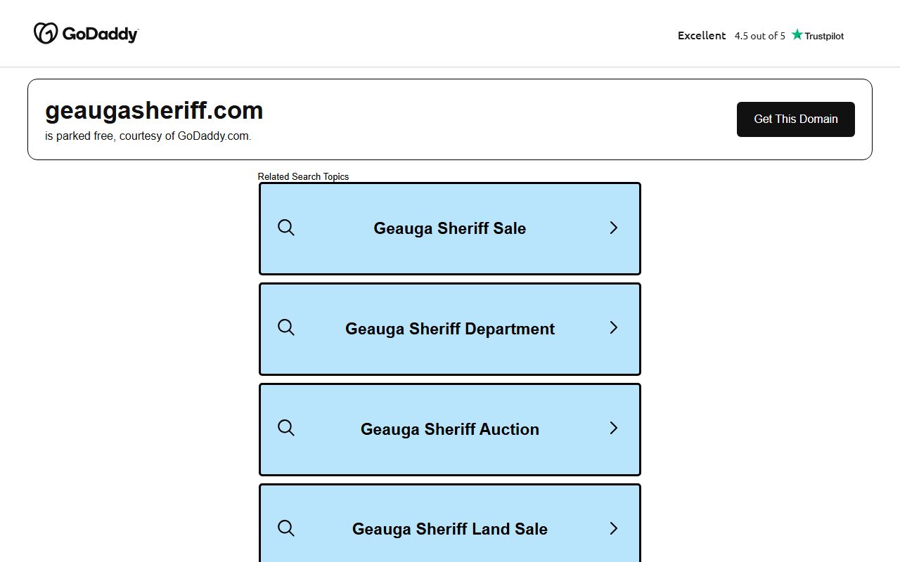 Geauga County Sheriff's Office website with Most Wanted and warrant information
