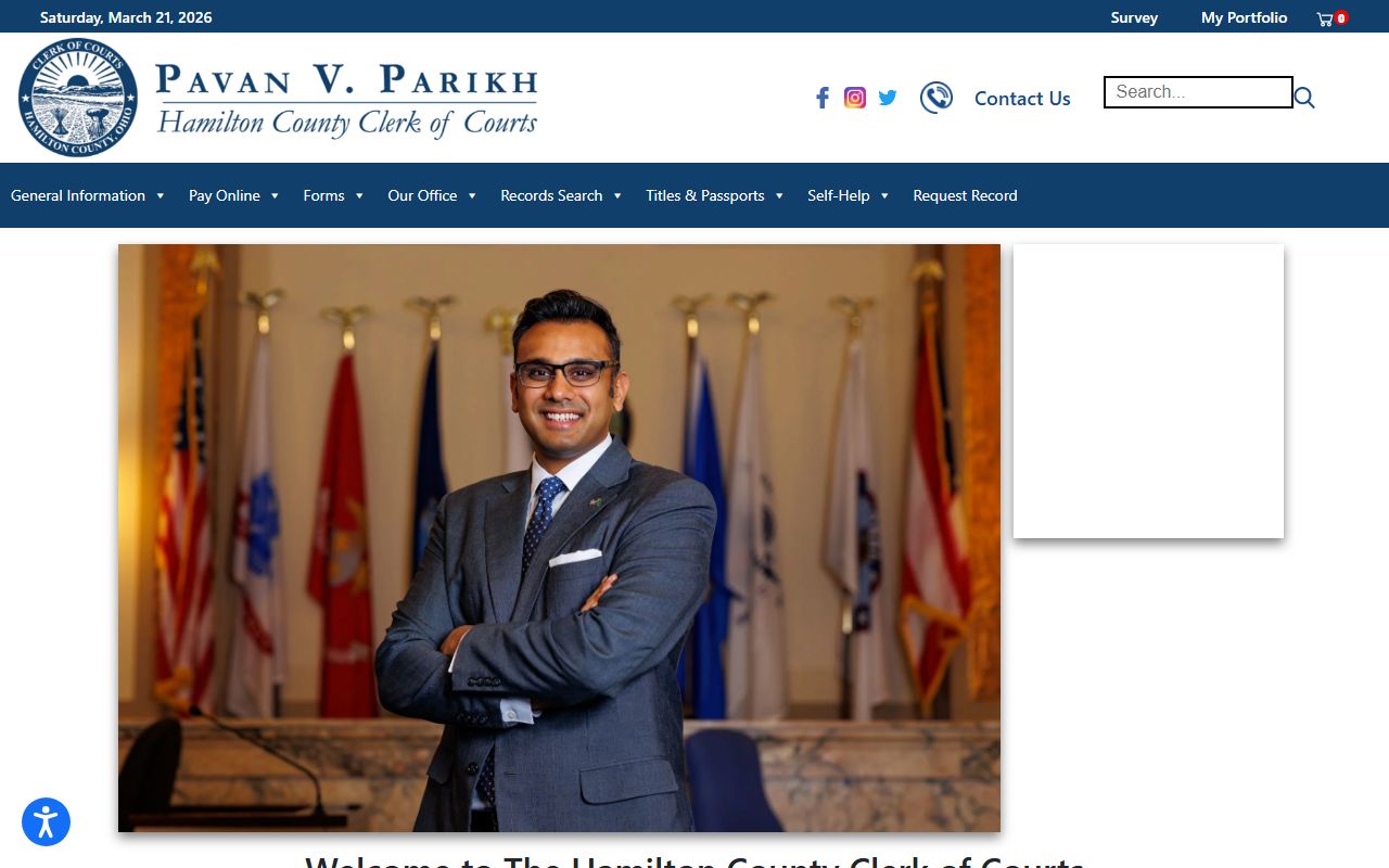 Hamilton County Clerk of Courts online case search system for warrant and case records