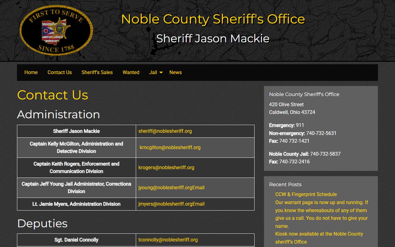 Noble County warrant records