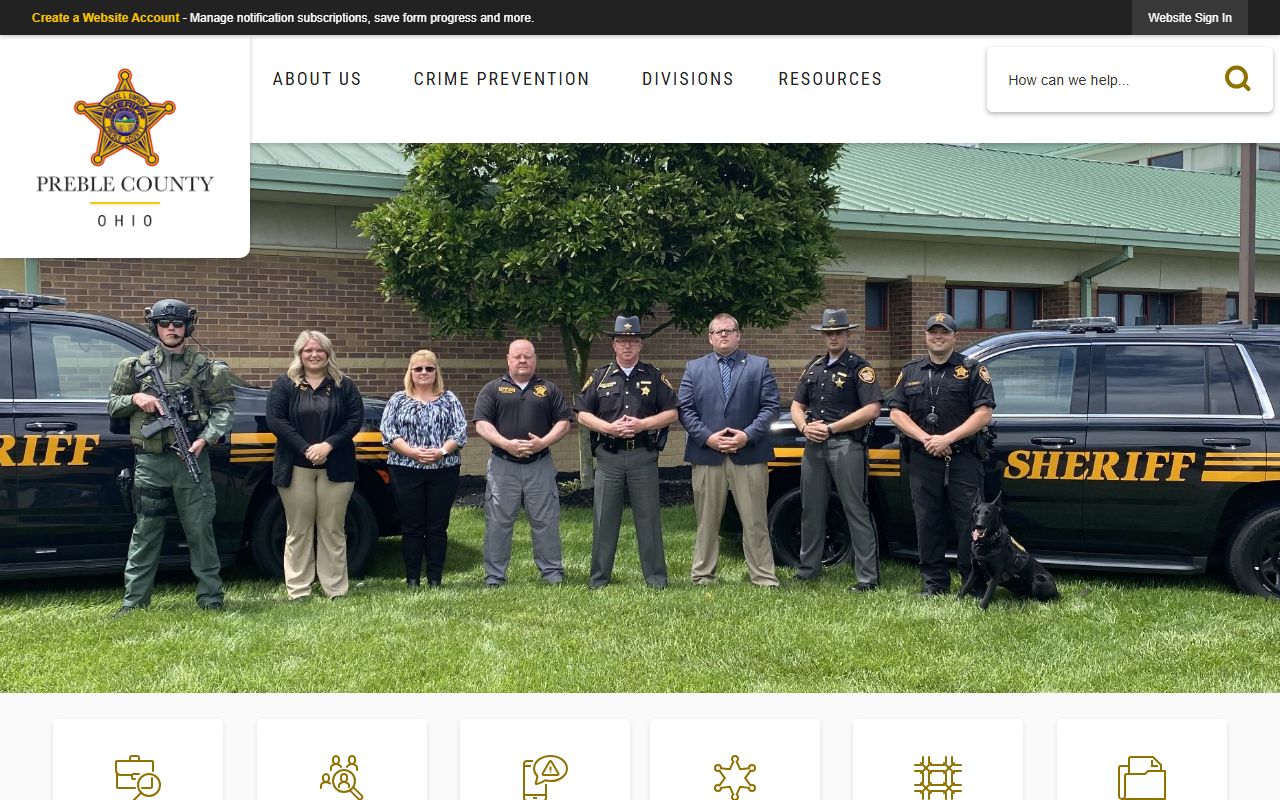 Preble County Sheriff's Office website