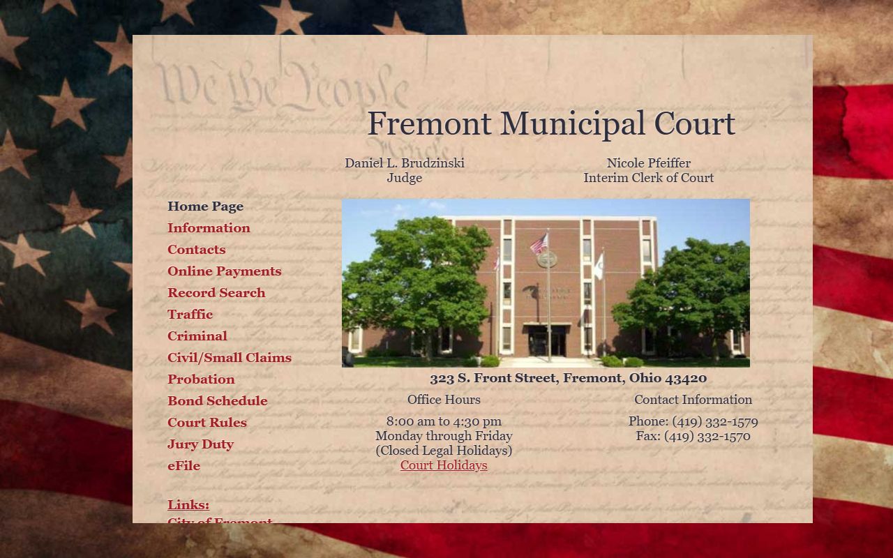 Fremont Municipal Court website