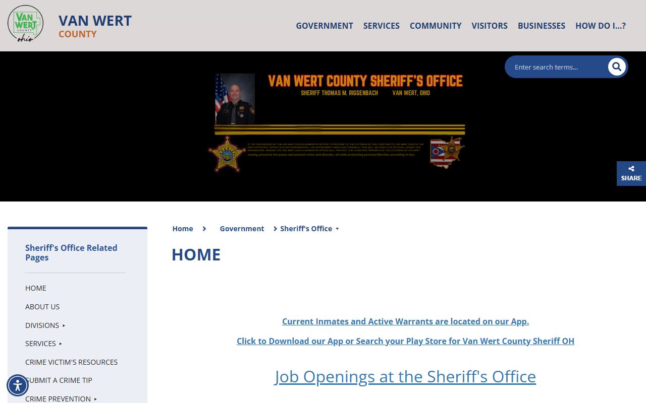 Van Wert County warrant records