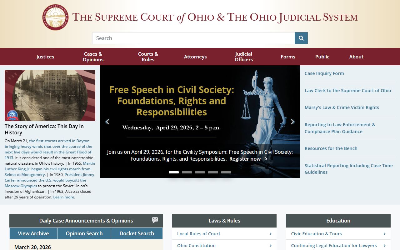 Ohio Supreme Court warrant records and court system